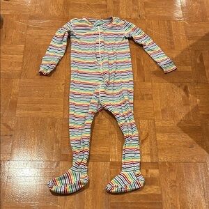 Primary Multicolor Striped Kids Footie